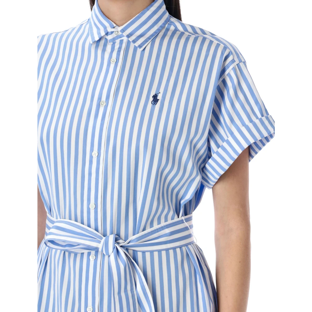 Ralph Lauren Gestreepte Overhemdjurk Blue Dames
