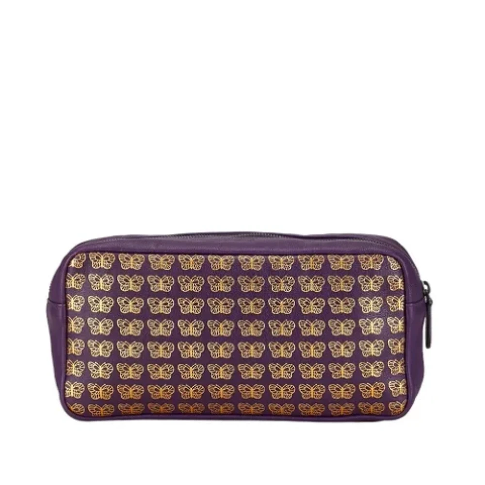 Bottega Veneta Vintage Pre-owned Leather clutches Purple Dames