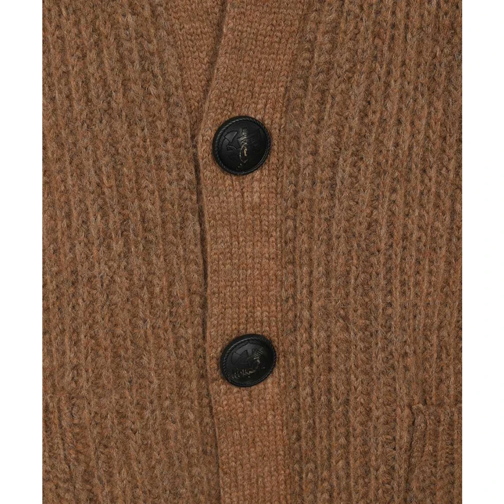 Dsquared2 Gedistresseerde Gebreide Cardigan Brown Dames