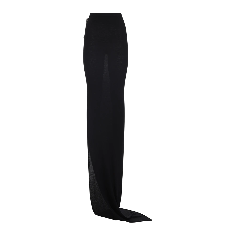 Rick Owens Black Asymmetric Draped Mini Skirt - Female - Maxi Skirts - S - Skirts