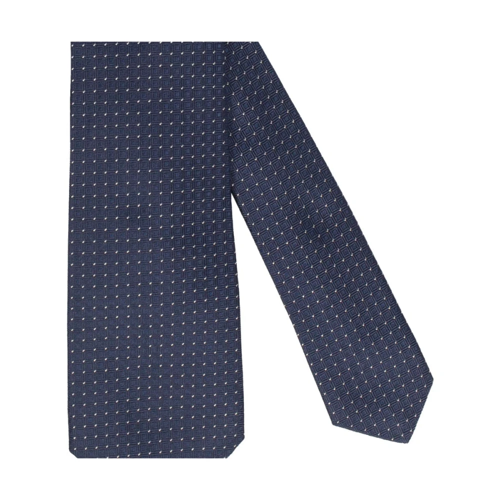 Kiton Handgemaakte Zijden Stropdas met Zeven Vouwen Blue Heren