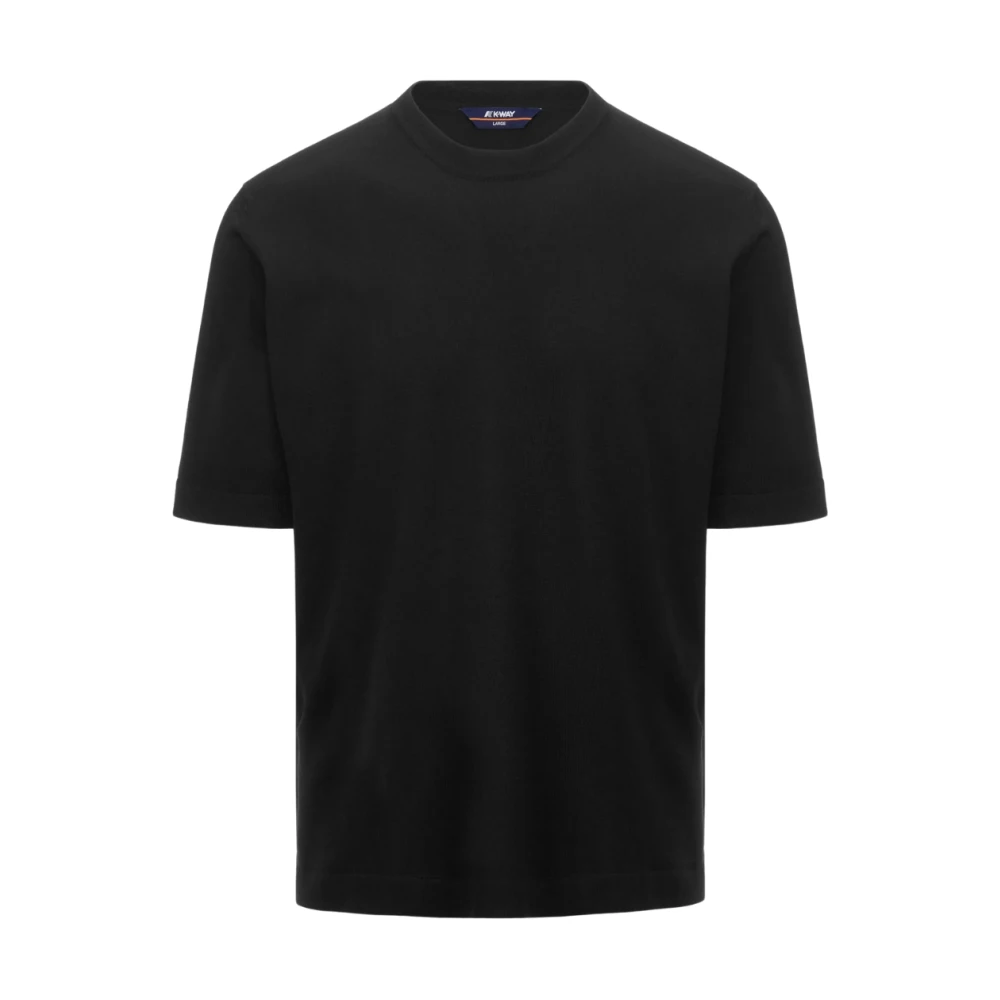 K-Way Svart T-Shirt Med Rund Hals Och Korta Ärmar