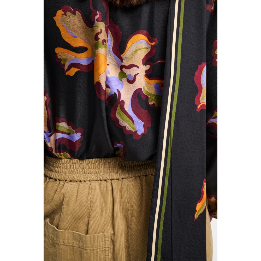 dorothee schumacher Bloemig verleidelijke zijden blouse Black Dames