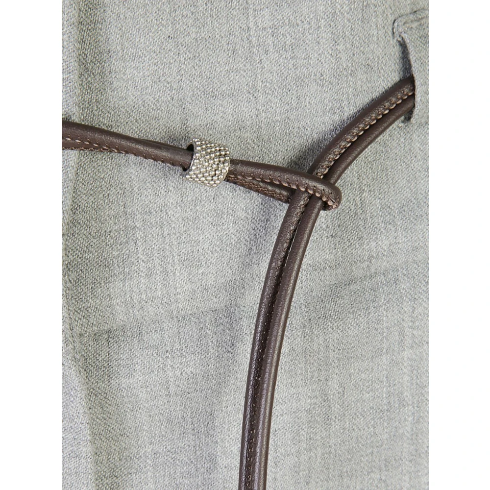 PESERICO Lichtgrijze Taps Toelopende Broek Gray Dames