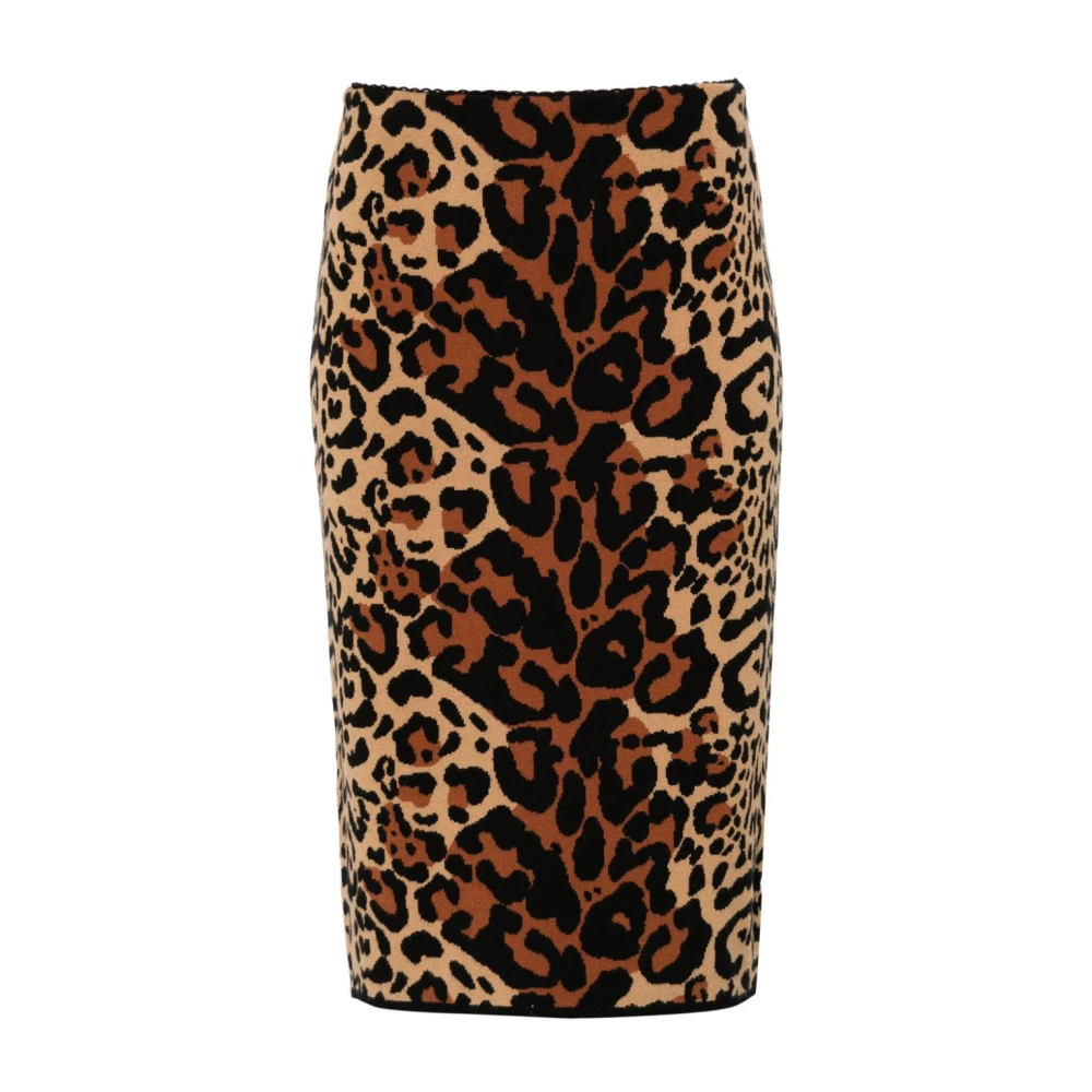 Blumarine Bruine Suiker Jacquard Gebreide Rok Brown Dames