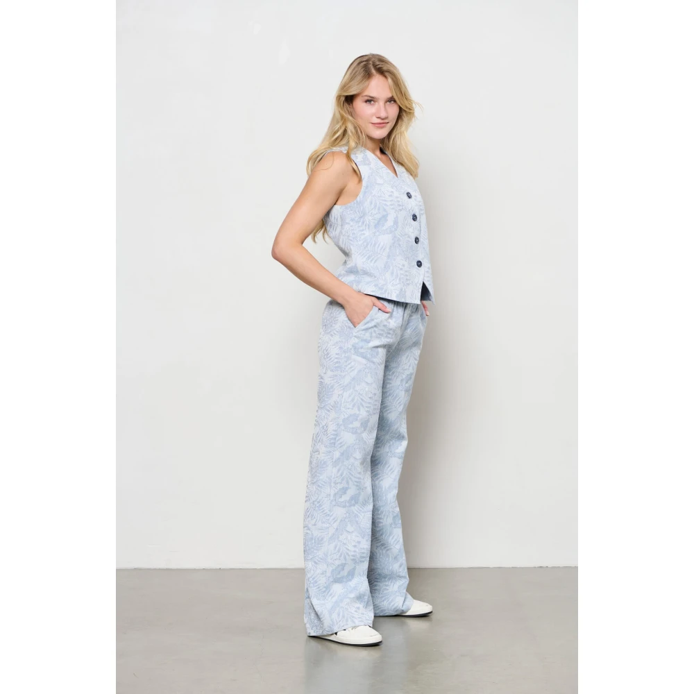 &Co Woman Gewatteerde Vest met Capuchon Blue Dames