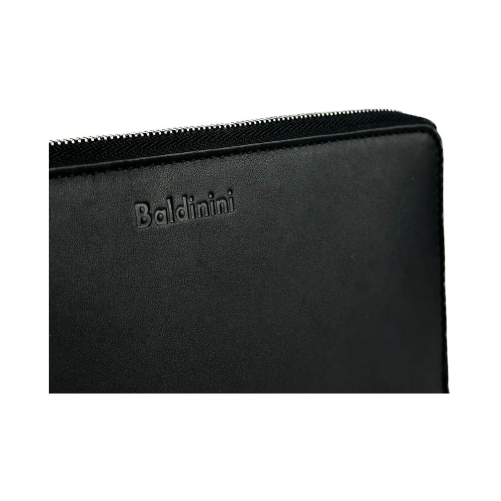 Baldinini Leren Portemonnee met Ritssluiting Black Heren