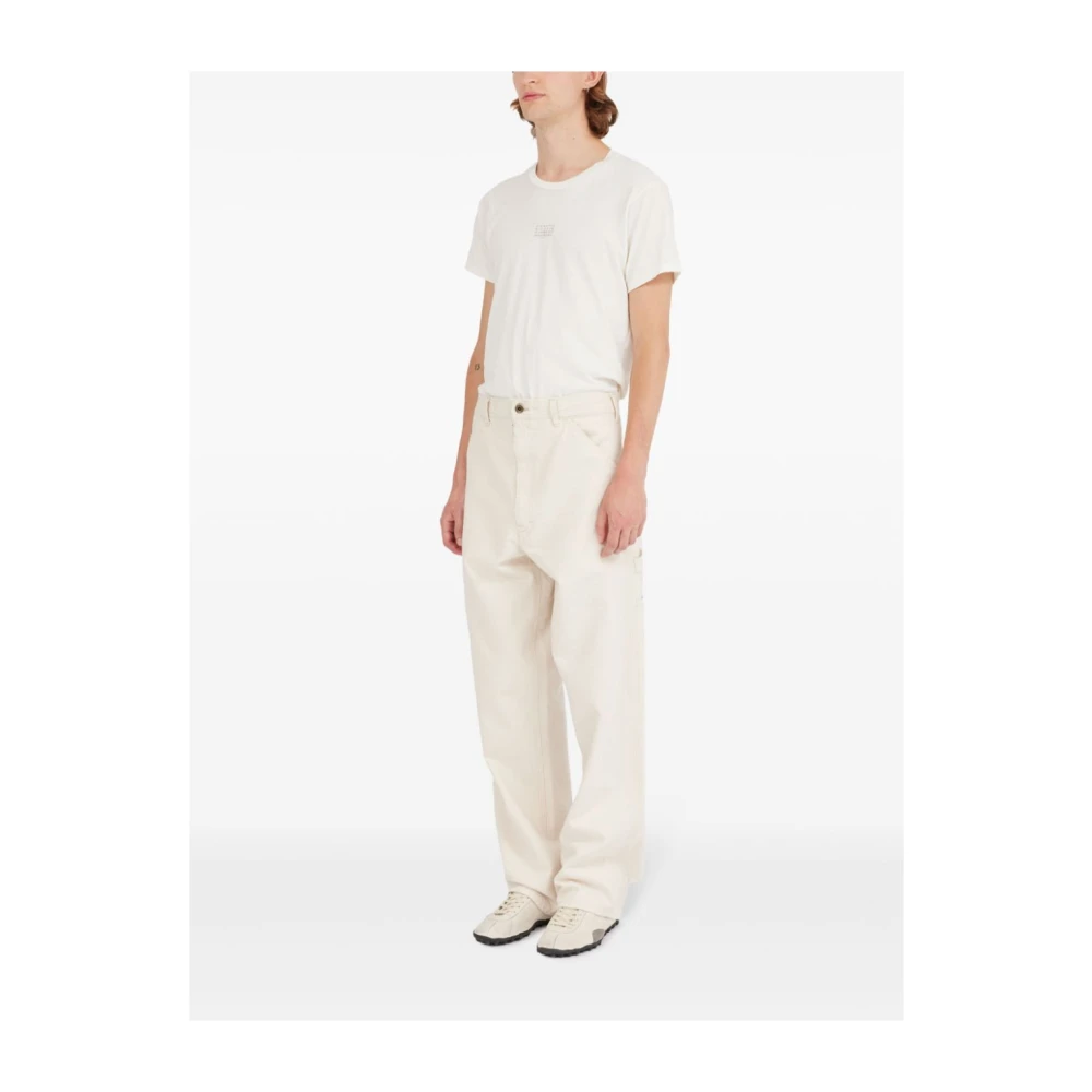 Maison Margiela Witte Denim Broek Rechte Pijp White Heren