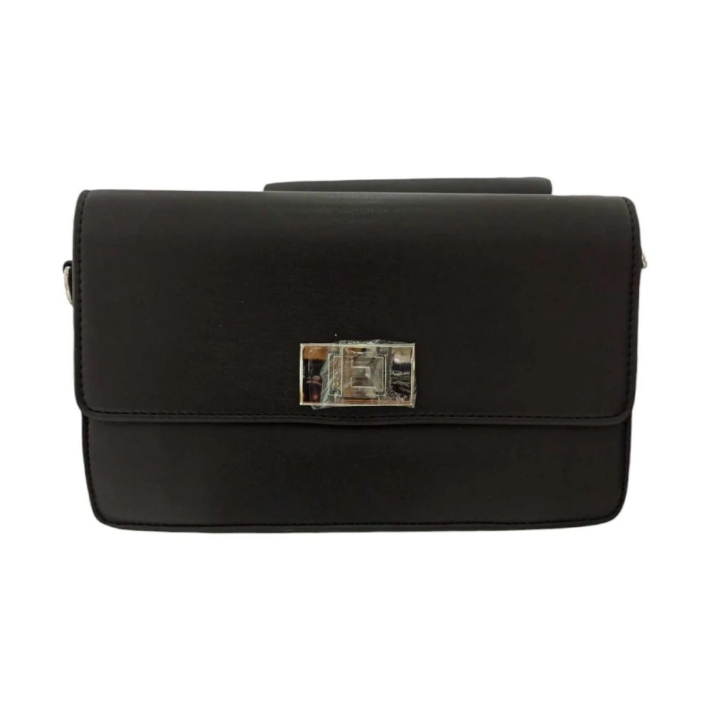Ermanno Scervino Women's Black Square Flap Sami Leather Bag