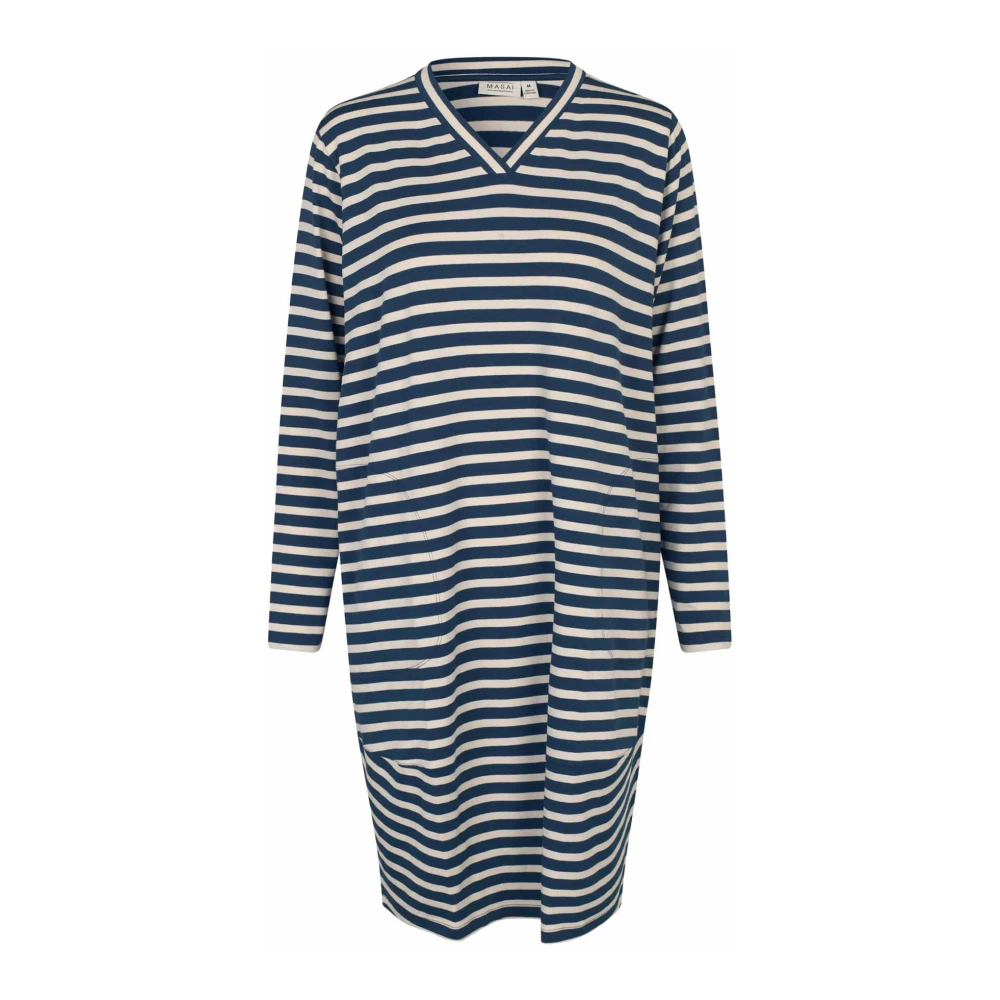 Masai Moonlit Ocean Jurk met V-hals Blue Dames