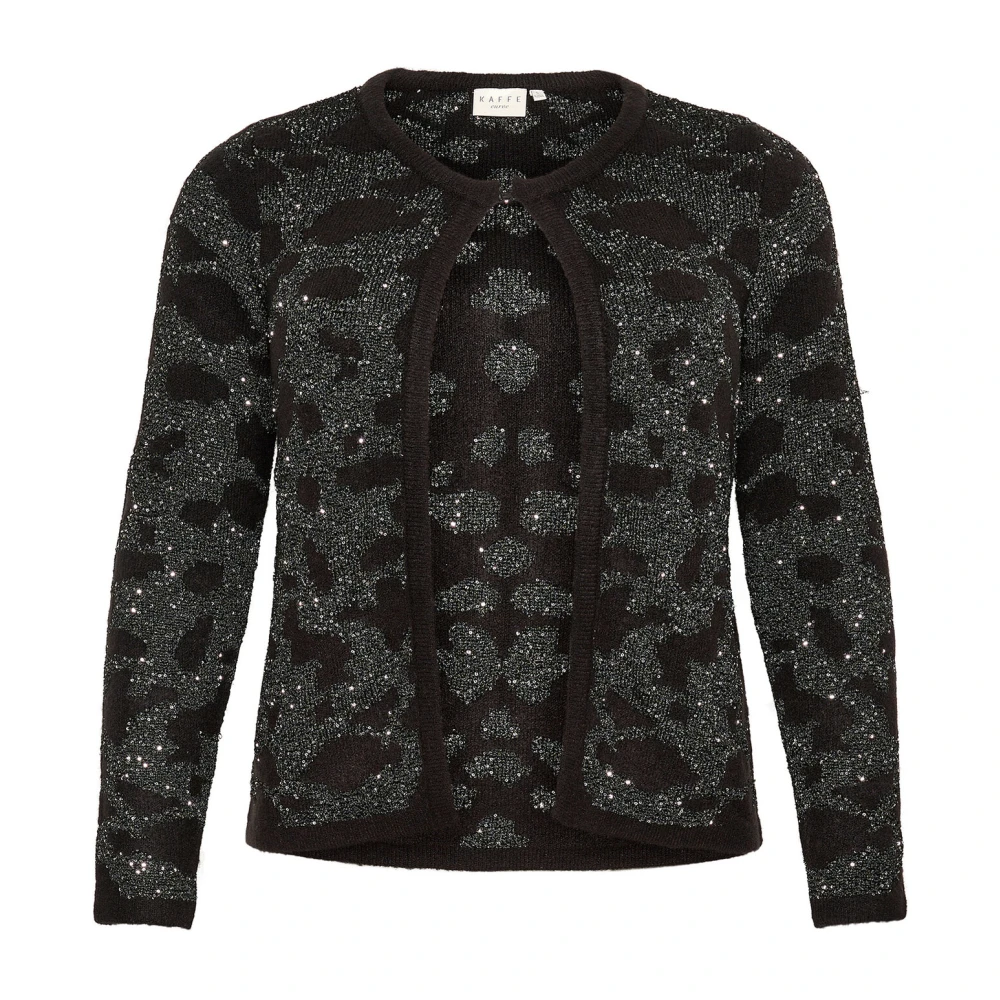 Kaffe Curve Zwart Diep Glitterpatroon Vest Black Dames