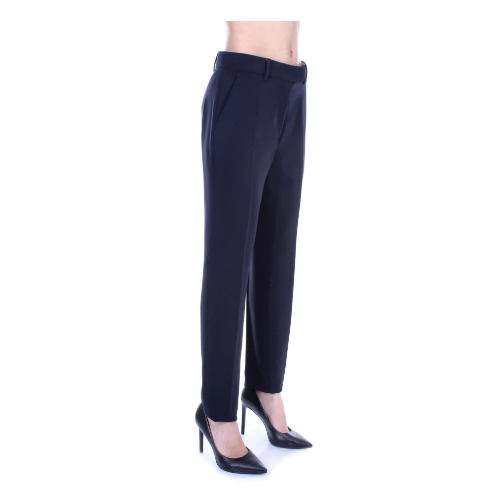 Max Mara Blauwe Broek met Rits en Knopen Blue Dames