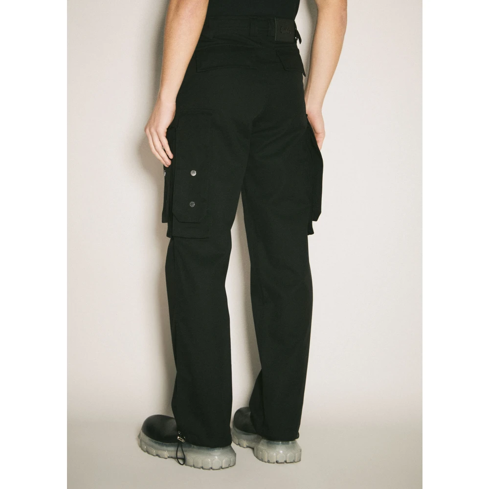 GmbH Wijde Broek met Klokbodemzakken Black Heren