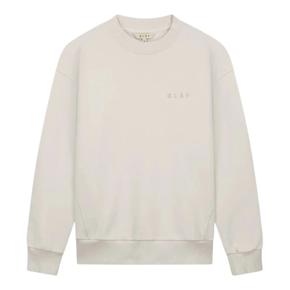 Olaf Hussein Spiral Face Crewneck Sweaters Beige Dames