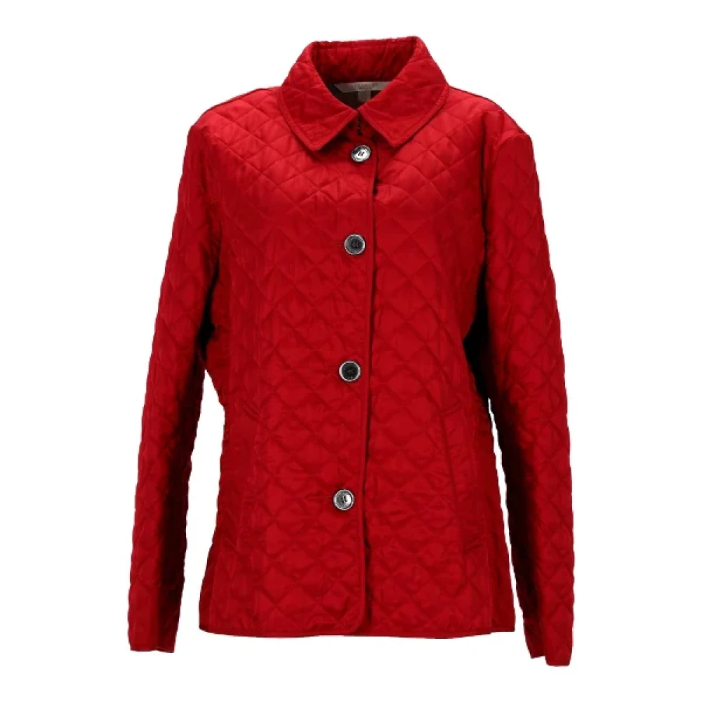 Burberry Vintage Pre-owned Polyester outerwear Red Dames
