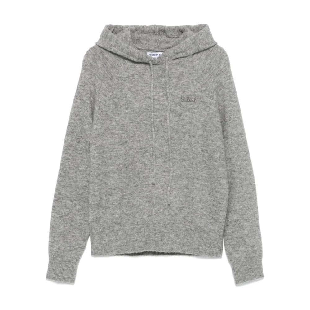 MC2 Saint Barth Grijze Gebreide Hoodie Trui Gray Dames