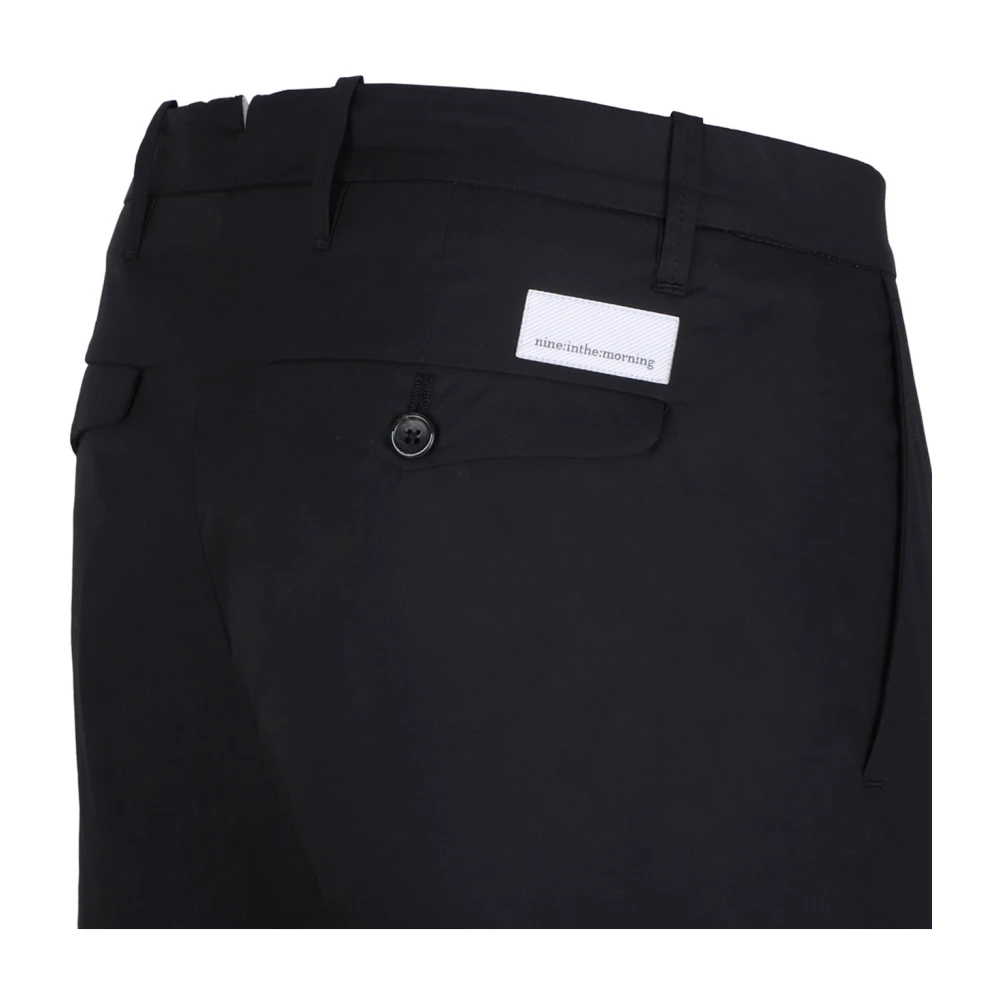 Nine In The Morning Zwarte Chino Broek met Knoopsluiting Black Heren