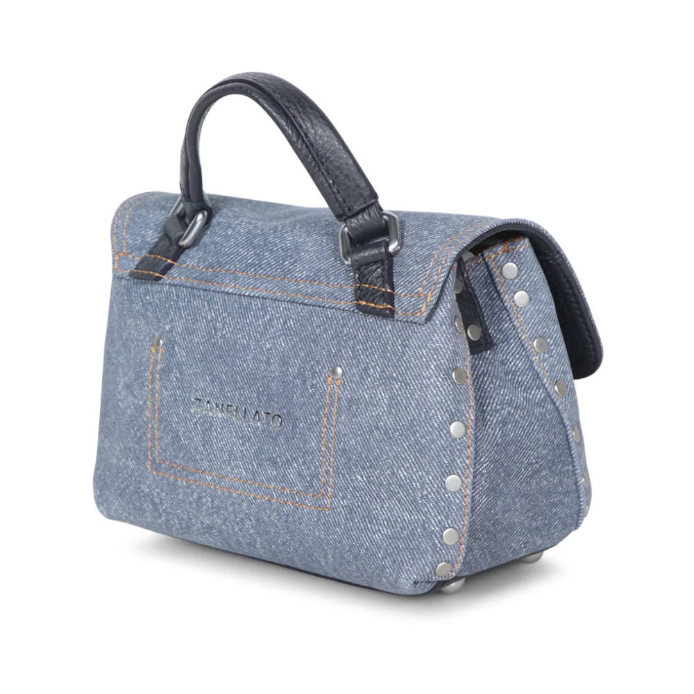 Zanellato Verstelbare Denim Tas met Leren Details Blue Dames