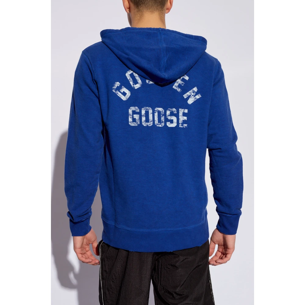 Golden Goose Katoenen hoodie Blue Heren