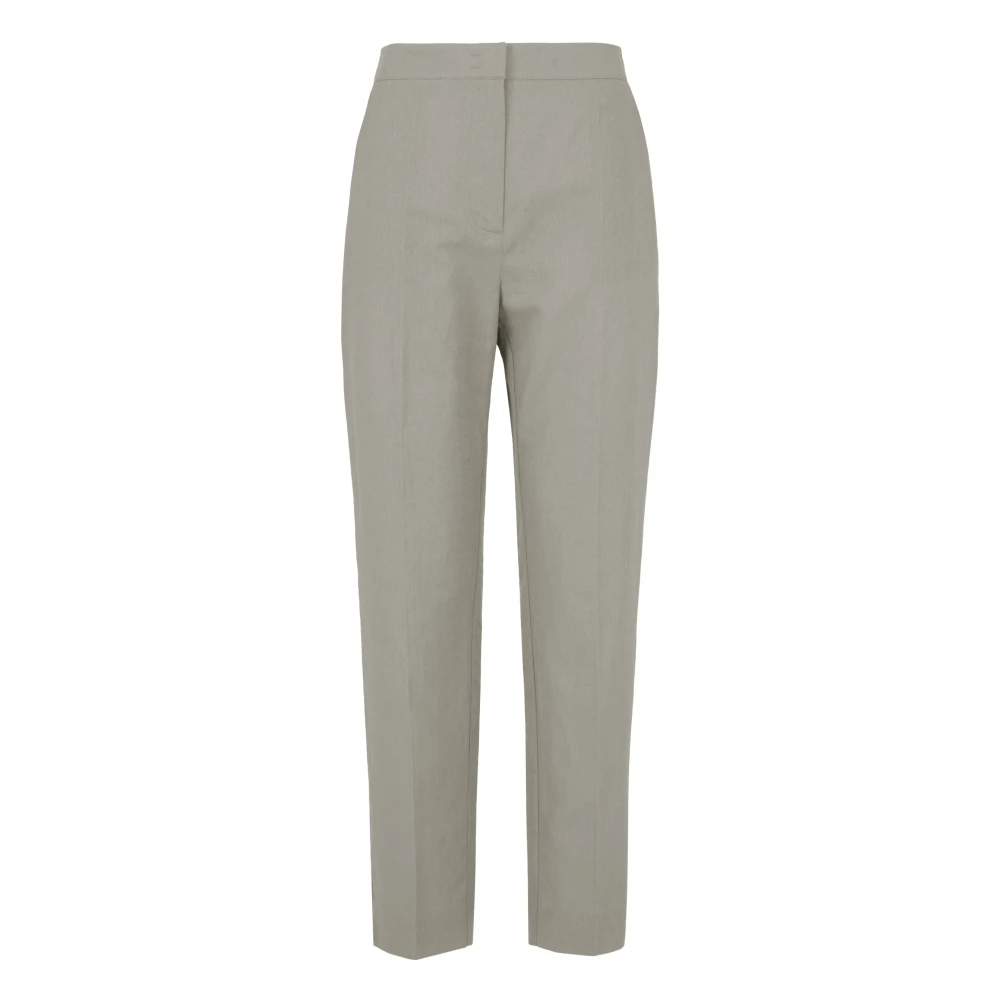 Bomboogie Donna Grigio - Pantaloni Slim Fit In Misto Lino E Cotone - Trousers - L