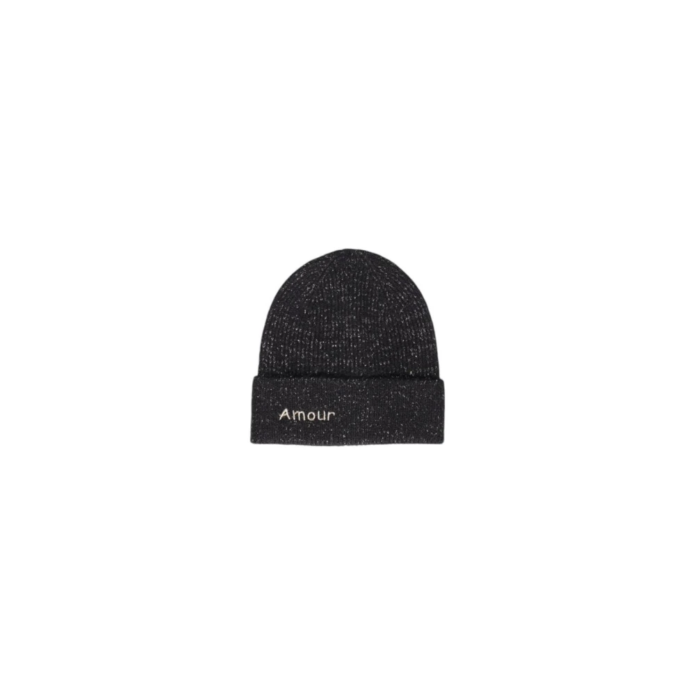 Pieces Zwarte Gerecyclede Polyester Winterhoed Black Dames
