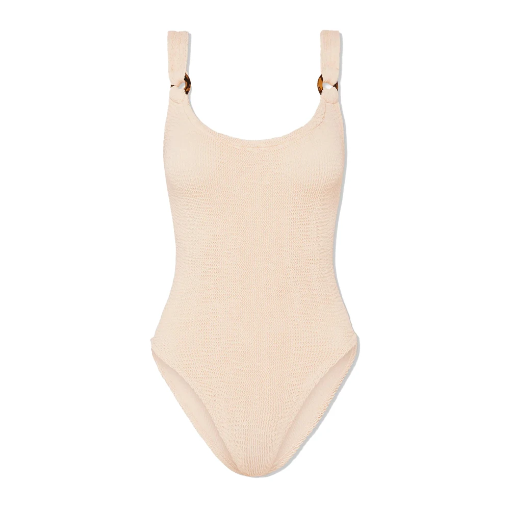 Hunza G Women's Pink Ring-Detail Swimsuit In Blush Shade