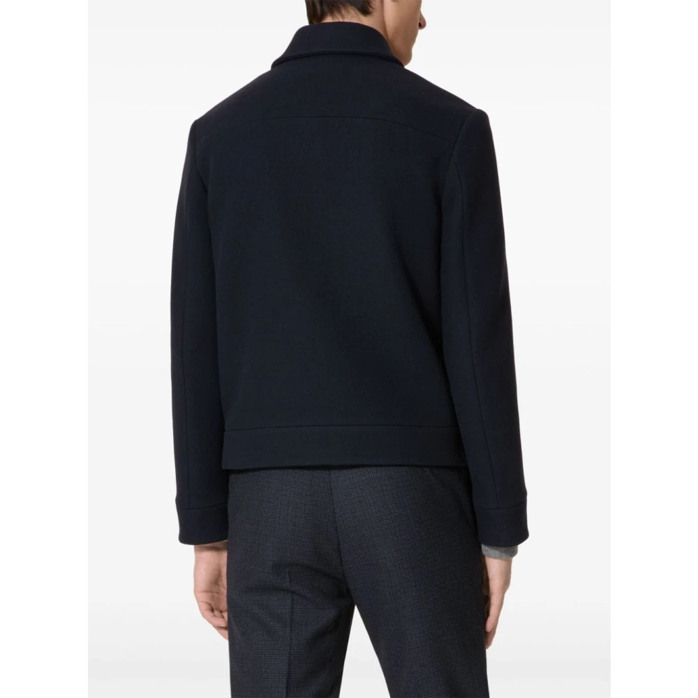 Valentino Garavani Quilted Jacket Metal Detail Blue Heren