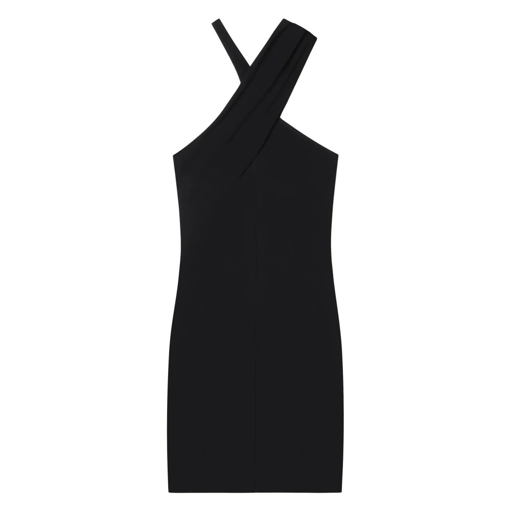 Courrèges Zwarte Criss Cross Jersey Jurk Black Dames