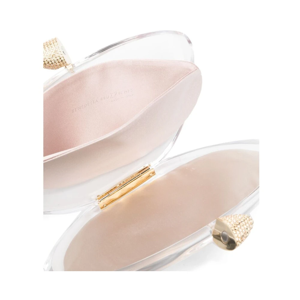 Benedetta Bruzziches Kristalversierde Witte Clutch Tas White Dames