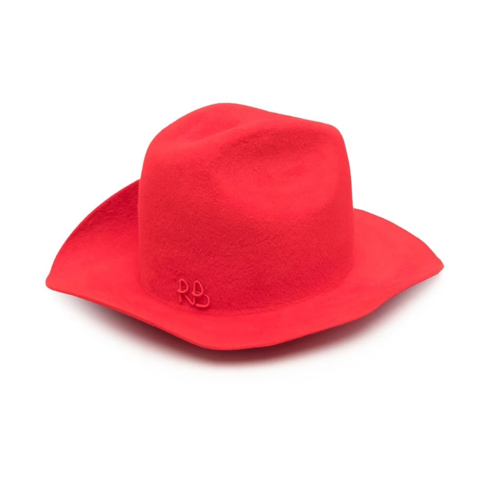 Ruslan Baginskiy Röd Filt Fedora Hatt med Broderad Logotyp Red, Dam
