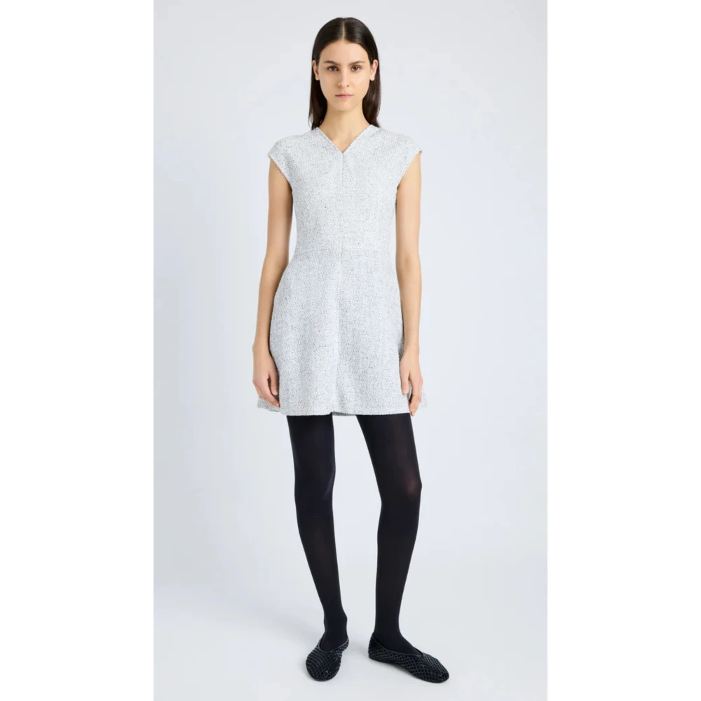Proenza Schouler Albast Tweed A-Lijn Jurk White Dames