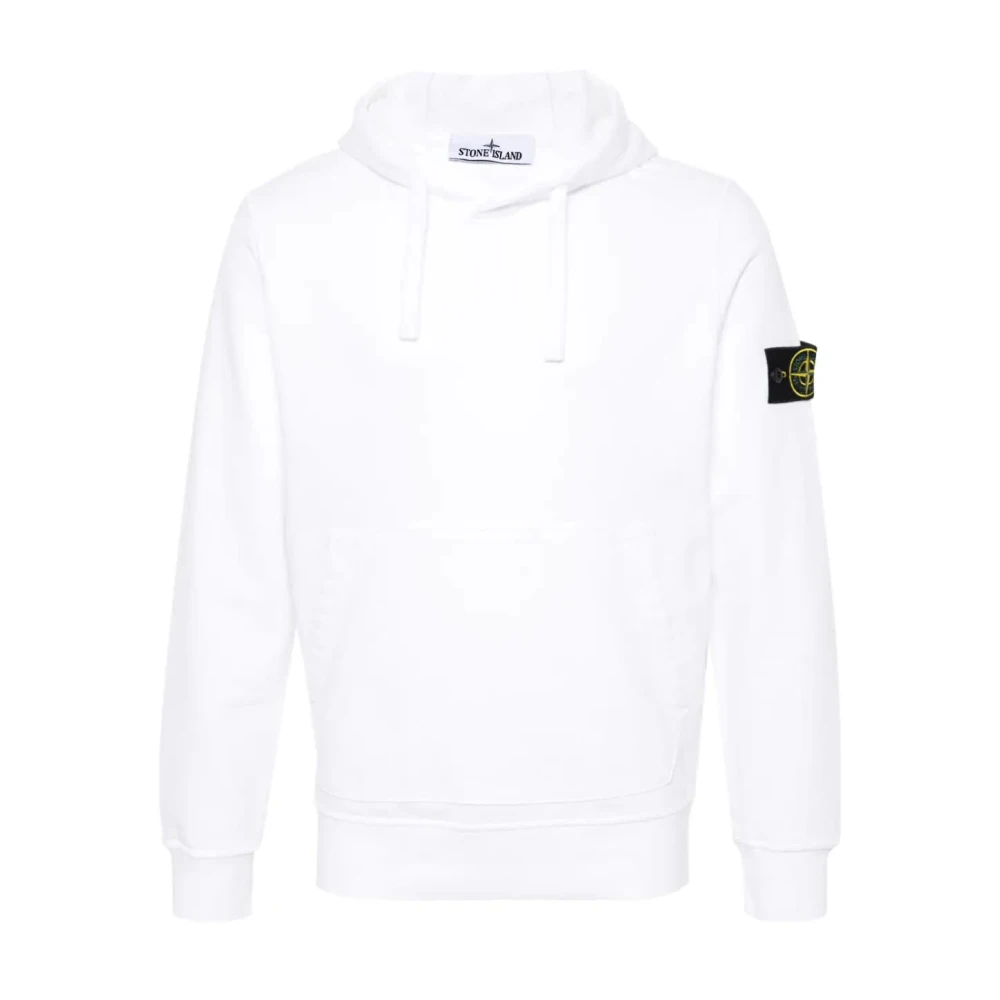 Stone Island Stijlvolle Felpa Hoodie voor Mannen White Heren