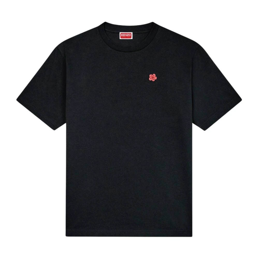 Kenzo Svart Blomma T-shirt Polo Klassisk Black, Herr