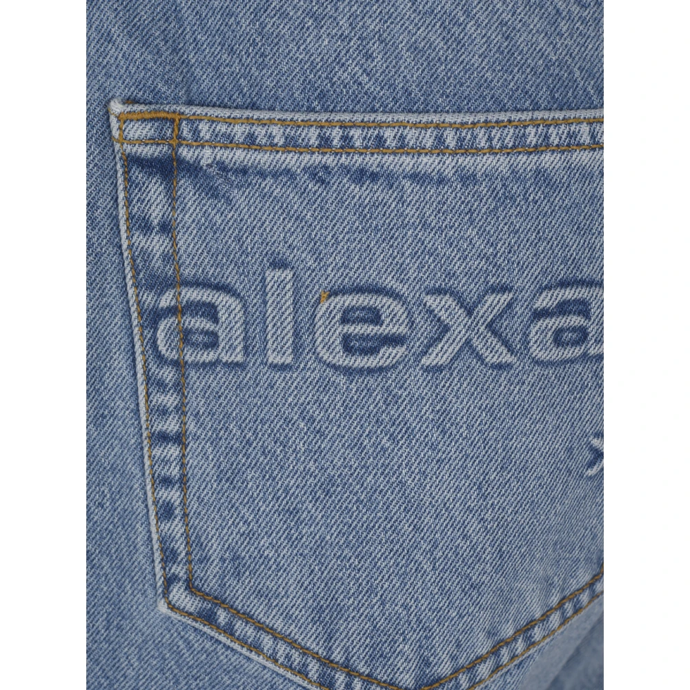 alexander wang Hoge taille Stovepipe Jeans met reliëfzak Blue Dames