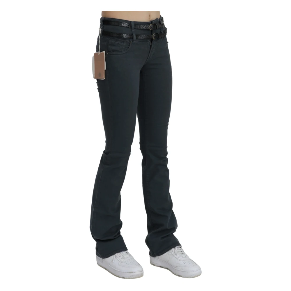 John Galliano Zwarte Slim Flared Denim Jeans Gray Dames