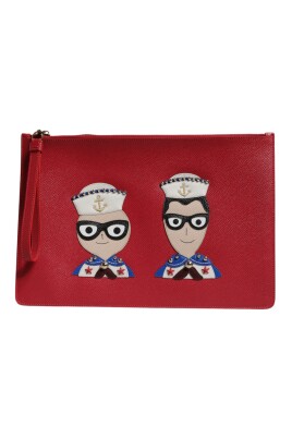 red-dgfamily-embellished-leather-clutch-bag