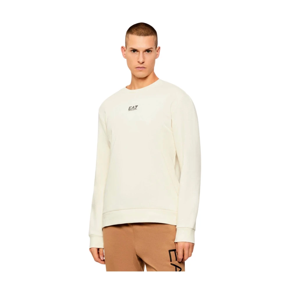 Emporio Armani Ea7 Beige Core Identity Hooded Sweatshirt