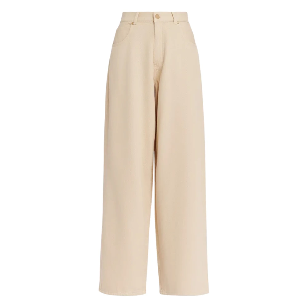 Essentiel Antwerp Wijde Pijp Denim Jeans Beige Dames
