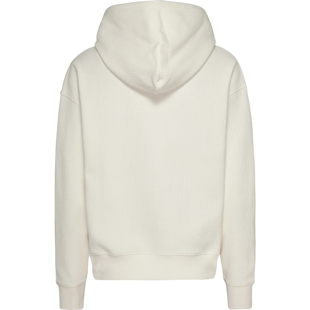 Tommy Jeans Witte Ottoman Katoen Hoodie Sweater White Dames