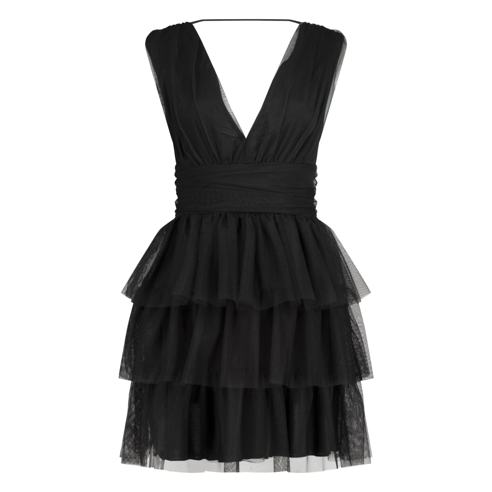 Nicowa Tule Jurk Stellowa Black Dames