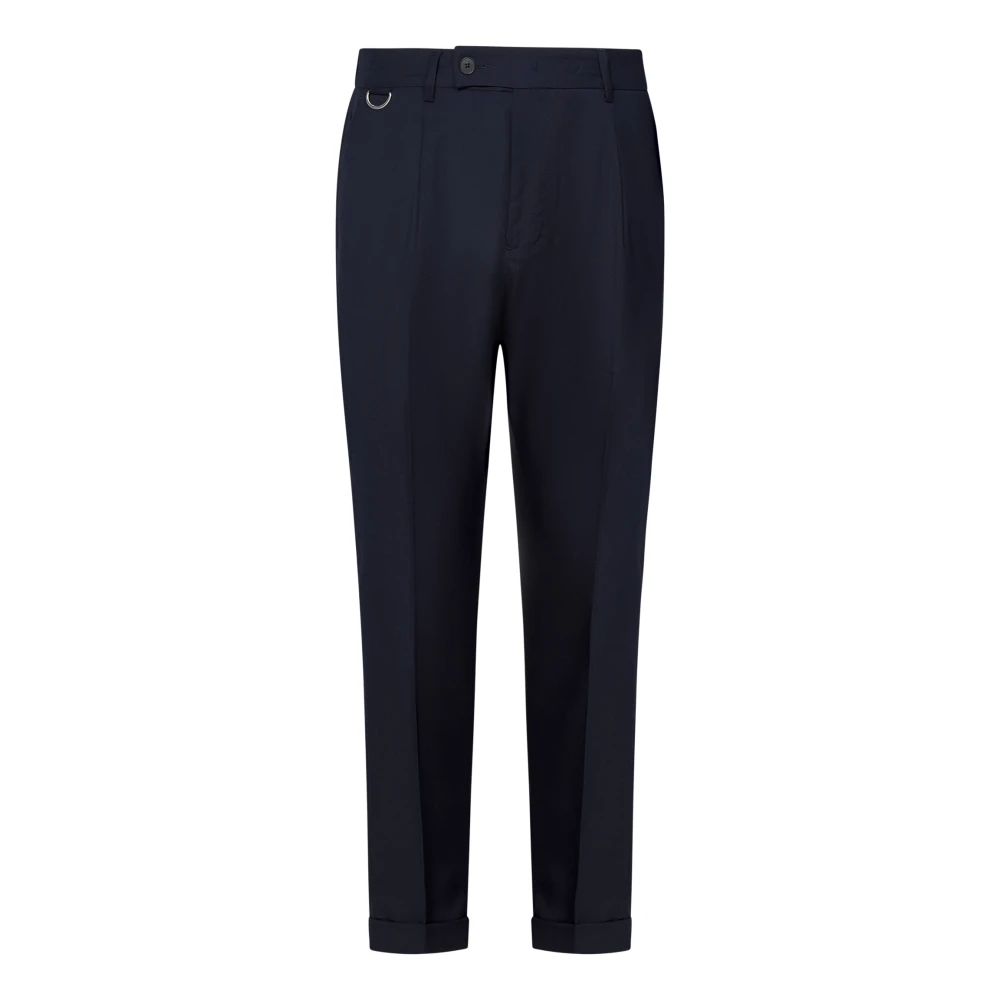 Low Brand Blauwe Wollen Broek Elegante Stijl Blue Heren