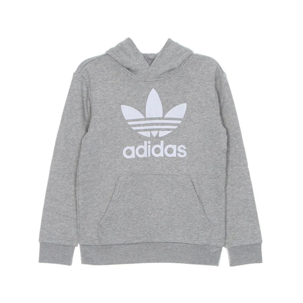 Adidas Pojkar Trefoil Hoodie Lättvikts Sweatshirt Gray, Pojke