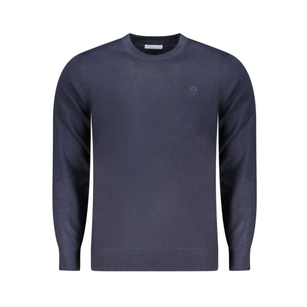 North Sails , Round-Neck Knitwear, Male, Blue, M, Nylon Jumper