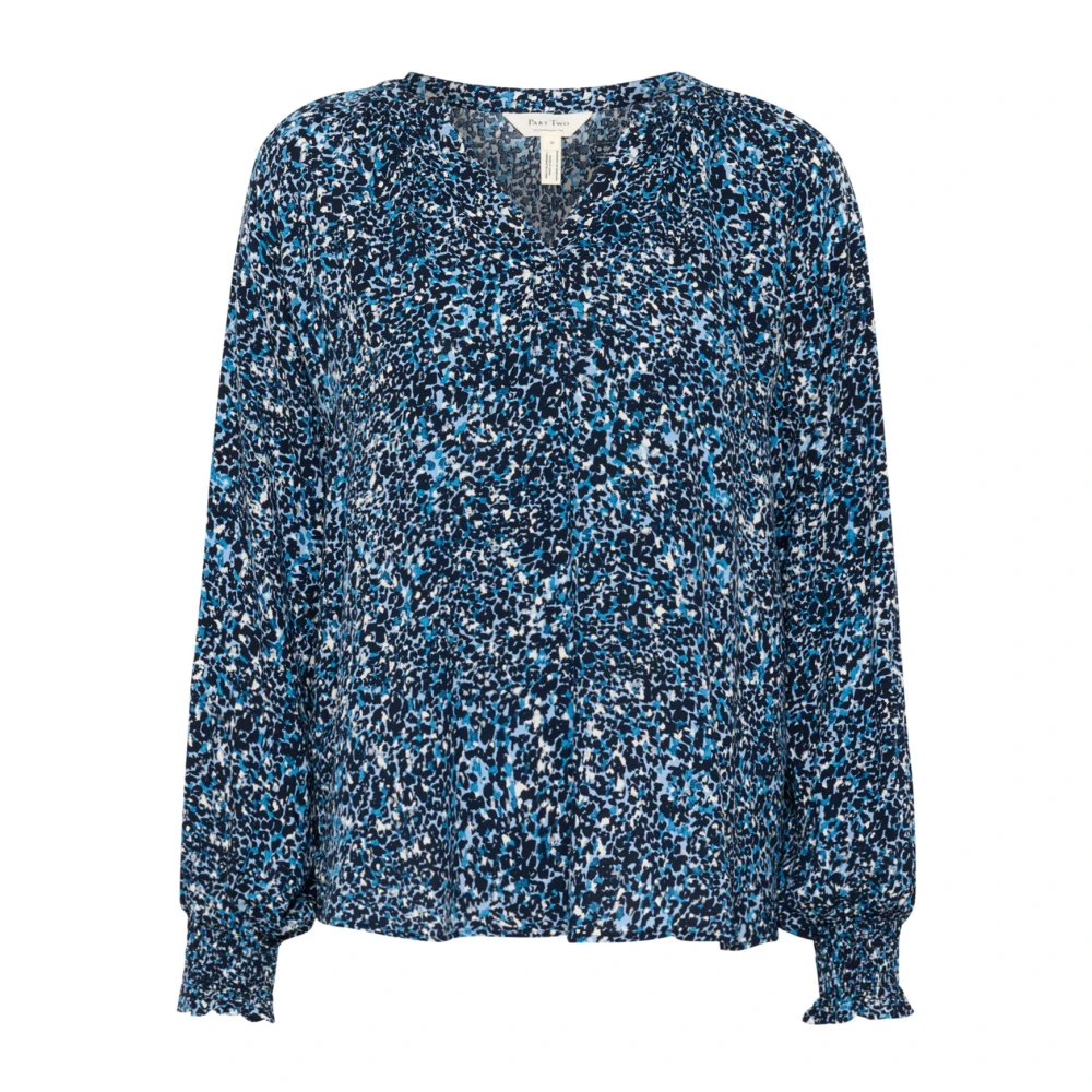 Part Two Women's Multicolor Blouses, Xs, Soft Chambray Scatter Print Blouse