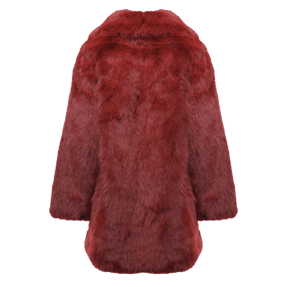 V73 Lang Bont Revers Jas Robijn Kleur Red Dames