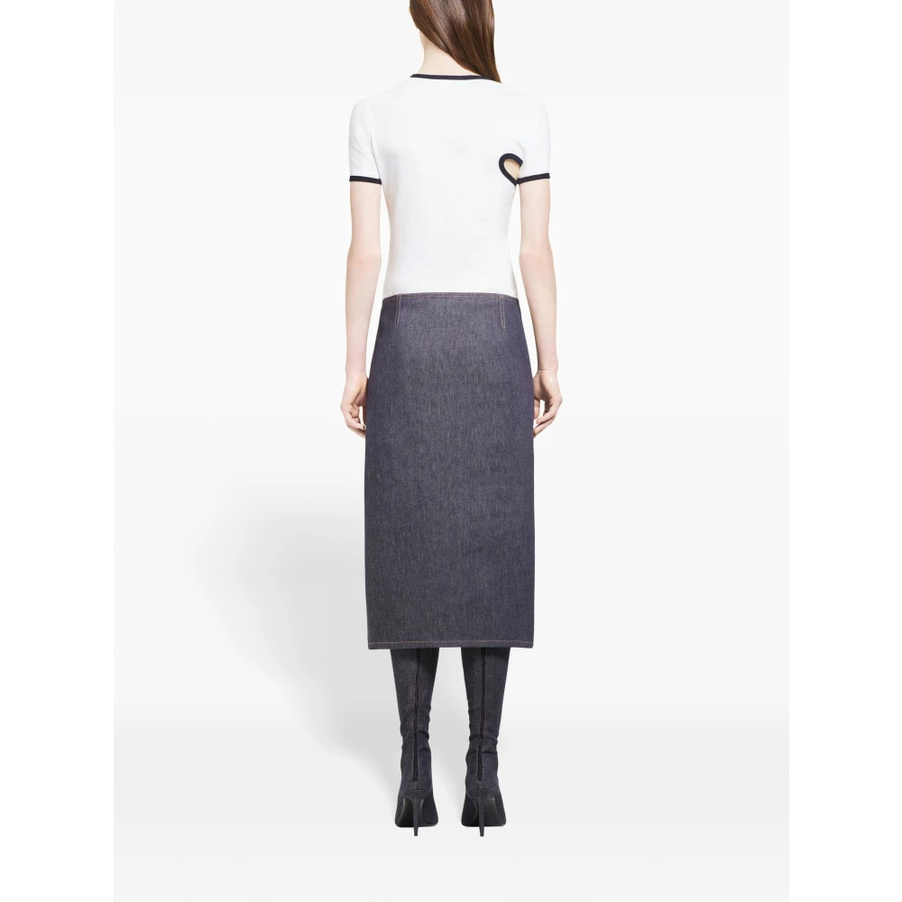 Courrèges Witte Slash Contrast T-shirt White Dames