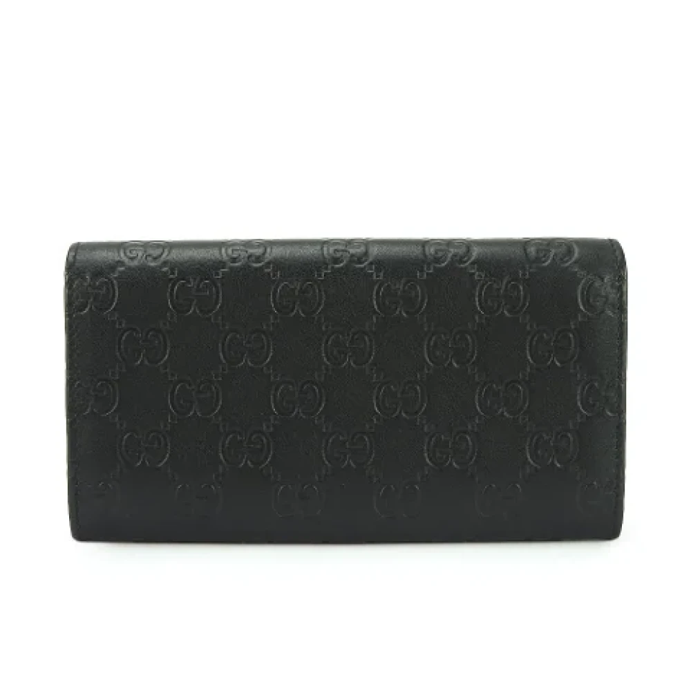 Gucci Vintage Pre-owned Leather wallets Black Dames