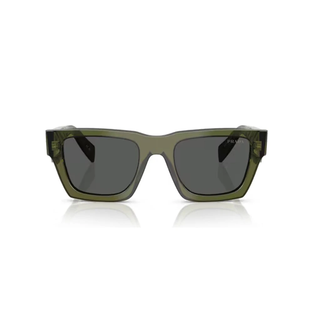 Prada Man Sunglass PR A06S - Frame color: Transparent Military, Lens color: Dark Grey - Image 3