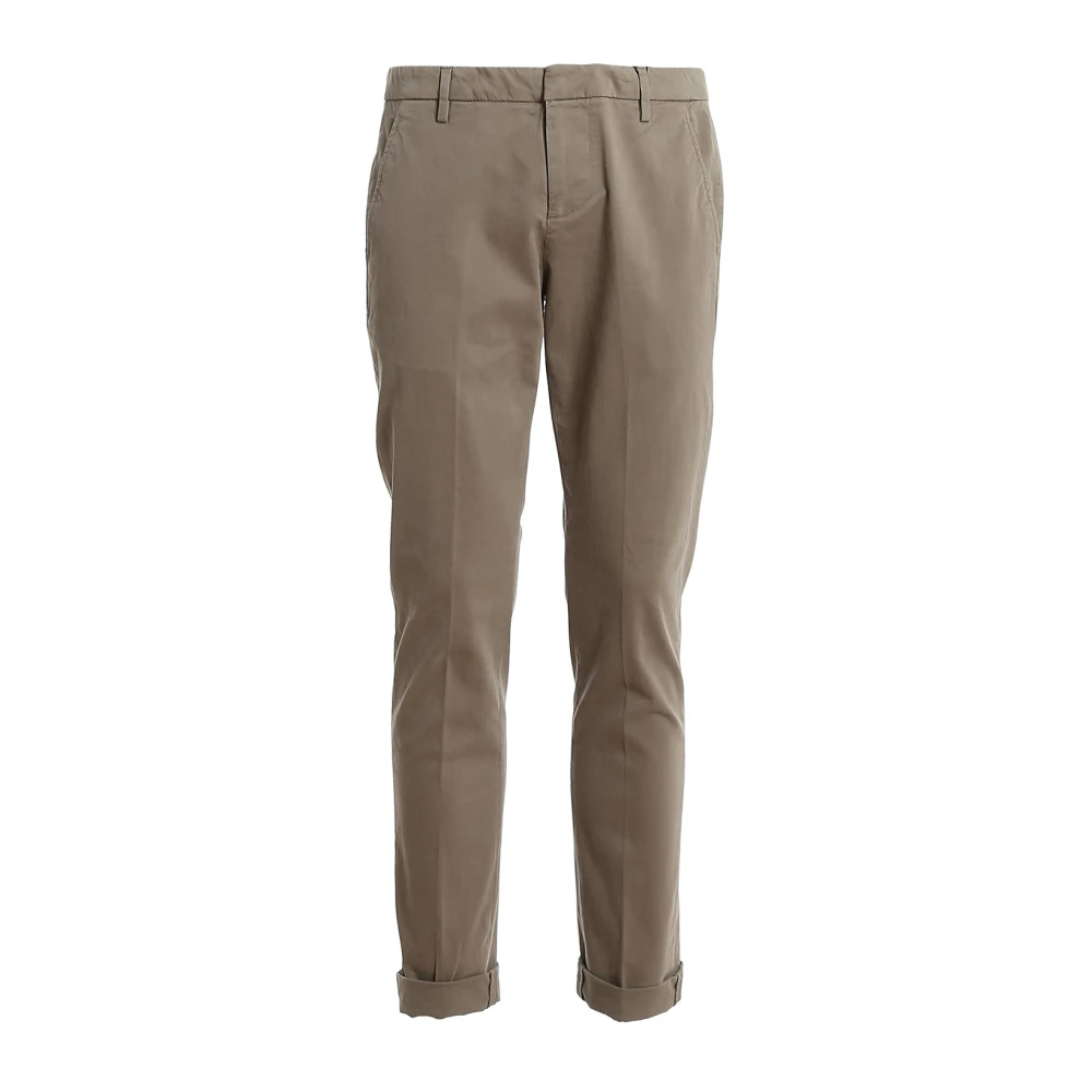 Dondup Men's Gray Tapered Trousers, W38, Gaubert Slim-Fit Trousers