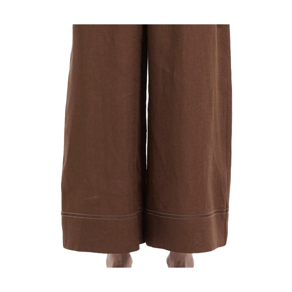 Max Mara Cropped Trousers Brown Dames
